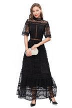 White Crochet Lace Tiered Maxi Dress – French Luxury SP10013