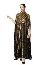 Hand-Beaded Sequin Cape Kaftan Maxi Dress SP10058