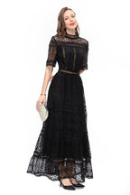 White Crochet Lace Tiered Maxi Dress – French Luxury SP10013