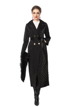 Detachable Fur Collar Quilted Velvet Maxi Coat SP10100