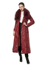 Sequin Embellished Belted Maxi Trench Coat – French Luxury Winter Overcoat SP10027