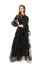 Burgundy Velvet Beaded Tulle Ruffled Sleeve Maxi Dress – French Luxury SP10006