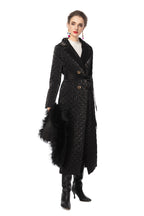 Detachable Fur Collar Quilted Velvet Maxi Coat SP10100