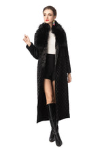 Detachable Fur Collar Quilted Velvet Maxi Coat SP10100