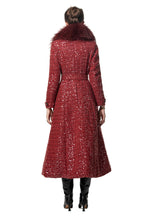 Sequin Embellished Belted Maxi Trench Coat – French Luxury Winter Overcoat SP10027
