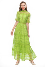 White Crochet Lace Tiered Maxi Dress – French Luxury SP10013
