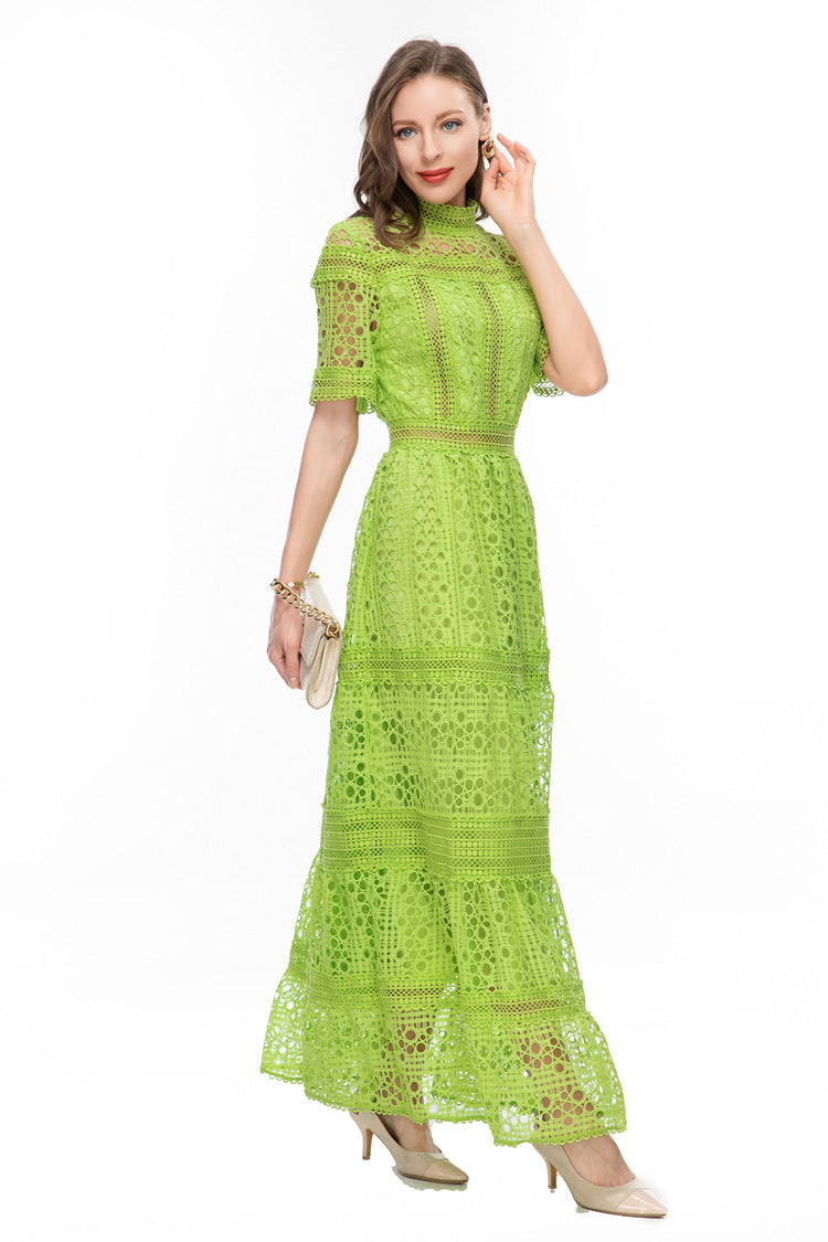 White Crochet Lace Tiered Maxi Dress – French Luxury SP10013