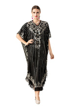Silver Sequin Embellished Boho Kaftan Maxi Dress SP10068