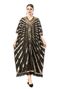 Gold Sequin Egyptian Style Batwing Kaftan Dress SP10092
