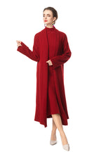 Turtleneck Dress & Long Knit Cardigan Two-Piece Set SP10097