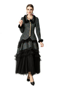 Tweed Faux Fur Trim Jacket & Tiered Tulle Skirt Two-Piece Set SP10051