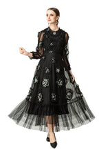 3D Hydrangea Floral Tiered Tulle Maxi Dress SP10064