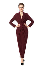 Burgundy Twisted Waist Fishtail Maxi Dress – Suit Style SP10018