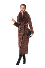 Detachable Fur Collar Quilted Velvet Maxi Coat SP10100