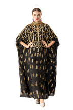 Gold Sequin Embellished Middle Eastern Kaftan Maxi Dress SP10067
