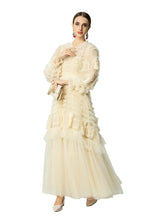 Cream Crochet Lace Tiered Tulle Cake Dress SP10063