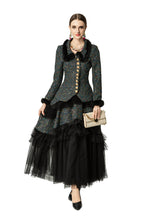 Tweed Faux Fur Trim Jacket & Tiered Tulle Skirt Two-Piece Set SP10051
