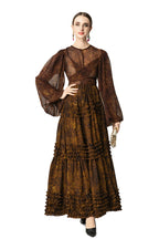 Leopard Print Tiered Ruffle Chiffon Maxi Dress SP10039