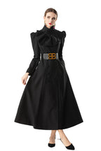 Bow Neck Puff Sleeve Double-Breasted Maxi Coat Dress SP10089