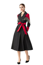 Fringe Trim Color-Block Double-Breasted Trench Dress SP10074