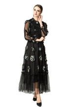 3D Hydrangea Floral Tiered Tulle Maxi Dress SP10064