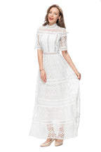 White Crochet Lace Tiered Maxi Dress – French Luxury SP10013