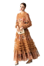 Amber 3D Dragonfly Embellished Tiered Tulle Maxi Dress SP10070