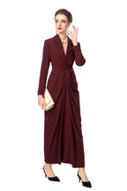 Burgundy Twisted Waist Fishtail Maxi Dress – Suit Style SP10018