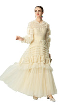 Cream Crochet Lace Tiered Tulle Cake Dress SP10063