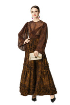 Leopard Print Tiered Ruffle Chiffon Maxi Dress SP10039