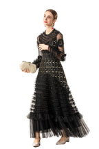 Sequin Embellished 3D Floral Tiered Tulle Maxi Dress SP10086