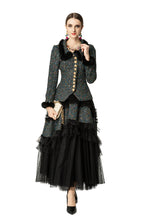 Tweed Faux Fur Trim Jacket & Tiered Tulle Skirt Two-Piece Set SP10051