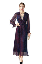 Iridescent Shimmer Beaded Ruched Waist Midi Dress SP10015