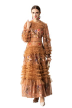 Amber 3D Dragonfly Embellished Tiered Tulle Maxi Dress SP10070