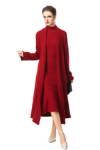 Turtleneck Dress & Long Knit Cardigan Two-Piece Set SP10097