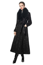 Sequin Embellished Belted Maxi Trench Coat – French Luxury Winter Overcoat SP10027