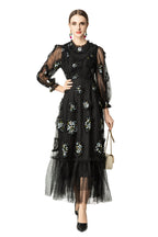 3D Hydrangea Floral Tiered Tulle Maxi Dress SP10064