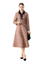 Velvet Collar Tweed Jacket & A-Line Skirt Two-Piece Set SP10082