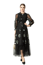 3D Hydrangea Floral Tiered Tulle Maxi Dress SP10064