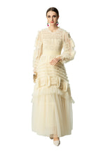 Cream Crochet Lace Tiered Tulle Cake Dress SP10063