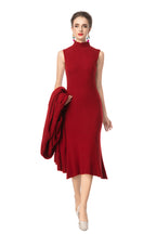 Turtleneck Dress & Long Knit Cardigan Two-Piece Set SP10097