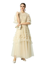 Cream Crochet Lace Tiered Tulle Cake Dress SP10056
