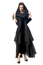Black Velvet Layered Organza Maxi Dress – French Elegant Evening Gown SP10009