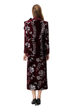 Burgundy Velvet Sequin Floral Blazer & Pencil Skirt Set SP10020