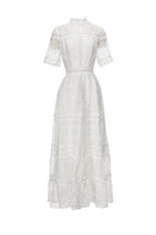 White Crochet Lace Tiered Maxi Dress – French Luxury SP10013