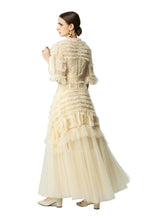 Cream Crochet Lace Tiered Tulle Cake Dress SP10056
