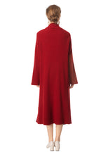 Turtleneck Dress & Long Knit Cardigan Two-Piece Set SP10097