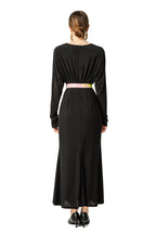 V-Neck Batwing Sleeve Peony Embroidery Mermaid Dress SP10048