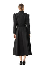 Bow Neck Puff Sleeve Double-Breasted Maxi Coat Dress SP10089