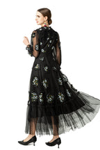 3D Hydrangea Floral Tiered Tulle Maxi Dress SP10064
